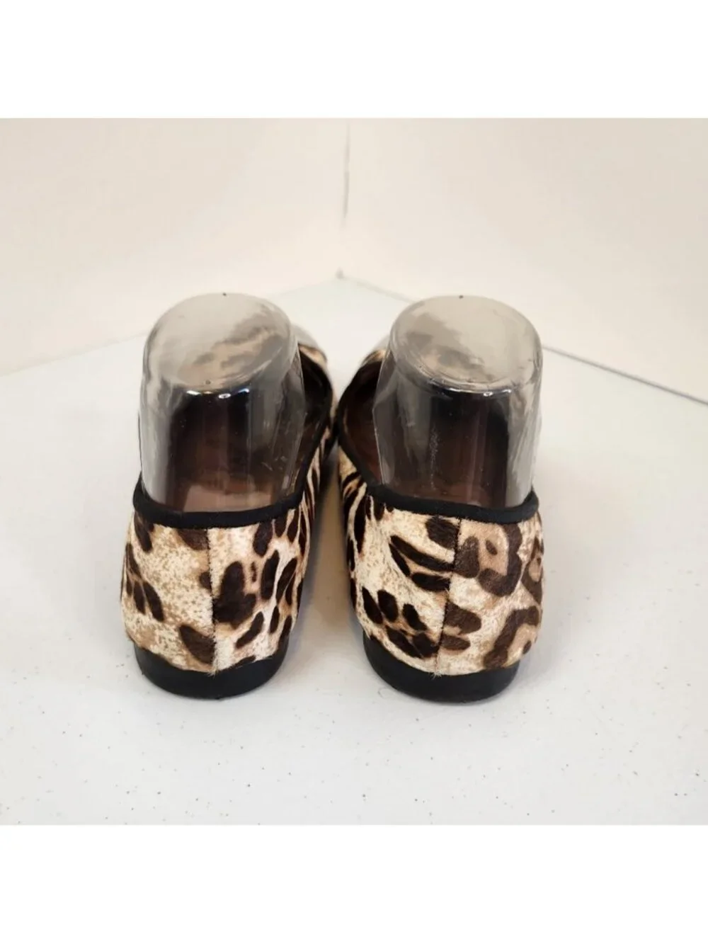 Sam Edelman Aster Womens Shoes Size 9.5 M Calf Hair Leopard Silver Flats Leather